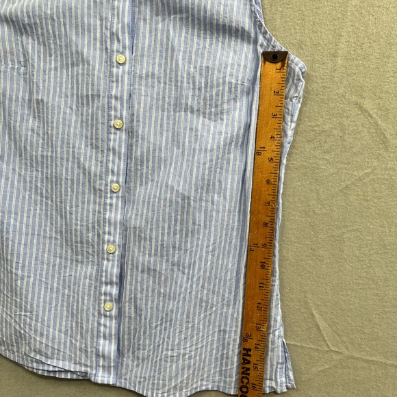 Banana Republic Riley Stripe Tailored-Fit Sleeveless Button Down Shirt Size S - Picture 2 of 9